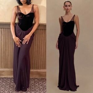 Elegant Black Velvet Gown